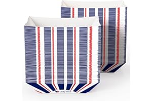 JOLLY CHEF 2lb Paper Food Trays, 250 Pack Paper Food Boats Disposable Serving Boats,Food Holder Trays for Snacks French Fries Nachos Hot Dog Tacos BBQ Party