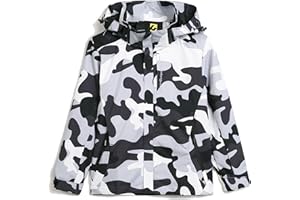 Hikevitang Boys Girls Lightweight Raincoat Waterproof Hooded Rain Jacket Windbreaker kids jacket