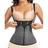 GYDEK Waist Trainer Corset for Women Tummy Control Sport Workout Waist Cincher Zipper Body Shaper Vest with Adjustable Straps