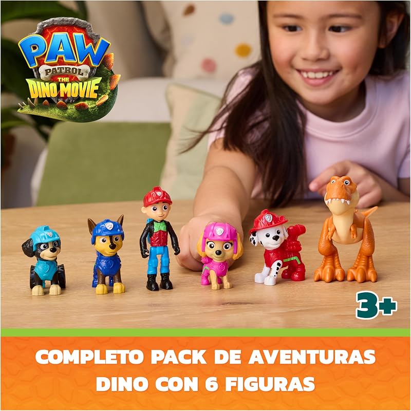 : The Dino Movie, Set de Aventuras con Dinosaurios, colecciona 6 Figuras de acción, como Ryder, Rex y el T. Rex Timmy, Juguetes para niños y niñas preescolares, a Partir de 3 años