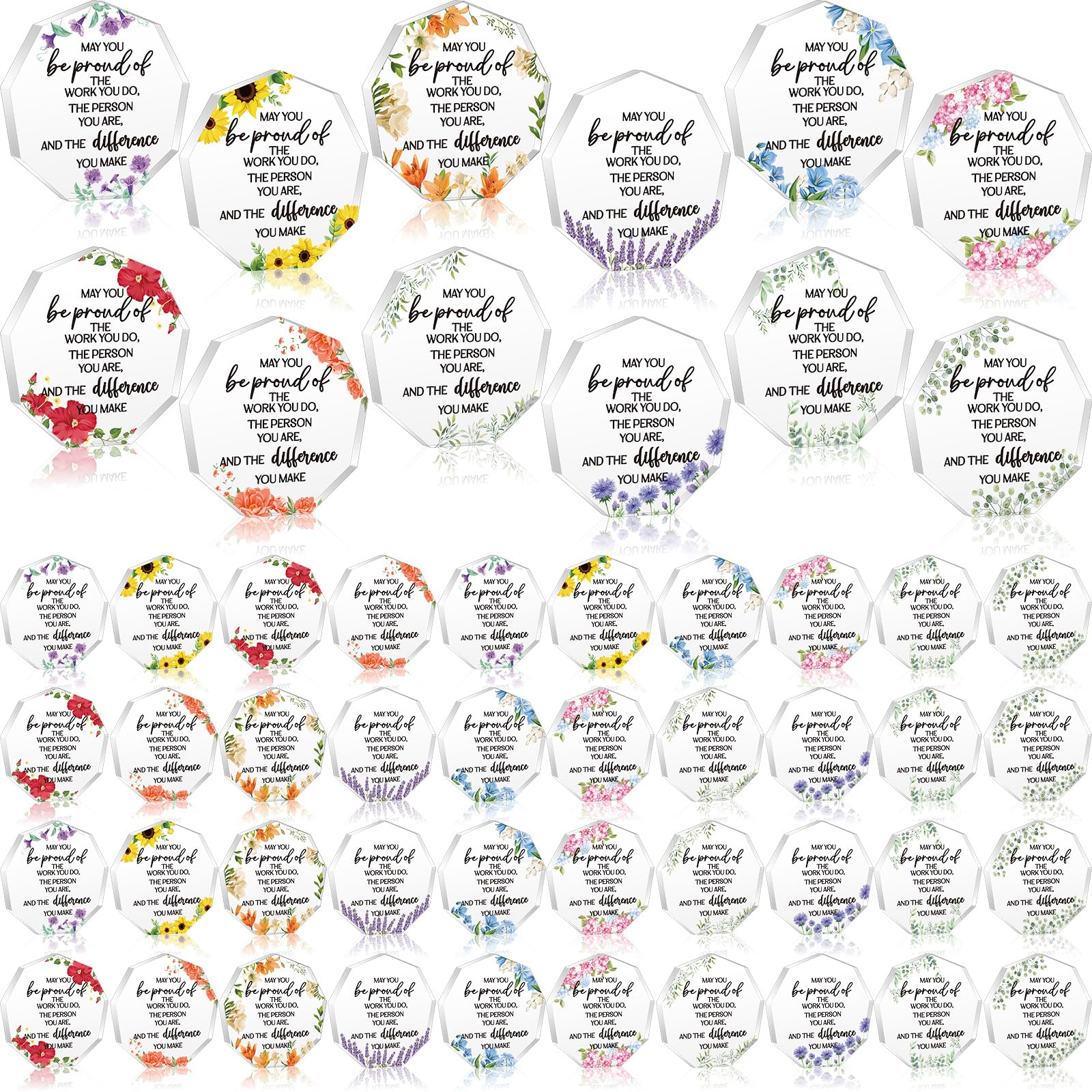 Huquary 50 Pcs Employee Appreciation Awards for Coworker Flower Acrylic ...