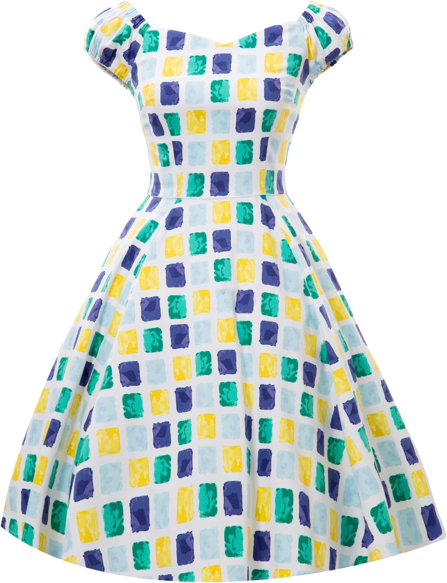 Shengdilu Women's 40s 50s Rockabilly Audrey Swing Party Skaters Ball Gown Dress