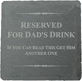 Coaster Gifts Funny Coaster for Dad Reserved For Dad’s Drink Slate view 2