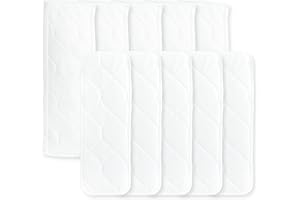 Smart Nappy Cloth Diaper Reusable Inserts, Set of 10, Fits Honest Hybrid Diaper Cover, Fits Amazing Baby SmartNappy Cover, Pocket-Sling Compatible, 5 Tri-fold & 5 Boosters, Size Med/Large