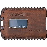 Trayvax Ascent Wallet, RFID Front Pocket Money and Credit Card Holder, Minimalist Slim Leather Metal Wallet for Men and Women, Black Mississippi Mud