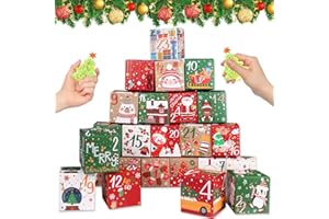 ONESING 24 Pcs DIY Christmas Advent Calendar Boxes for 2024, 24 Days Countdown Calendar Gift for Adults and Kids Christmas Cardboard Number Boxes Make & Fill Your Own Advent Calendar Boxes Lovely Xmas Party Present