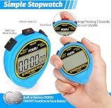 FCXJTU Simple Digital Waterproof Stopwatch Blue 1/100th 50M view 4