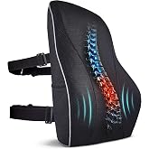TULARIS Extra Dense Lumbar Support Pillow with Double Adjustable Straps - Ergonomic Memory Foam Cushion for Office Chair, Car, Couch - Firm Back Support for Lower Back &amp; Spine Pain Relief