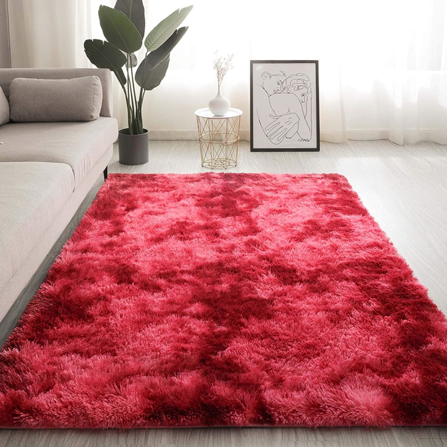SAFAJINHH Shag Rug Accent Area Carpet,Ultra Soft Furry Carpet Longhair