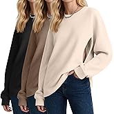 Oakgarden 3 Pack Women's Oversized Nursing Tops, Waffle Knit Breastfeeding Zipper Sweatshirt Long Sleeve Maternity Shirts