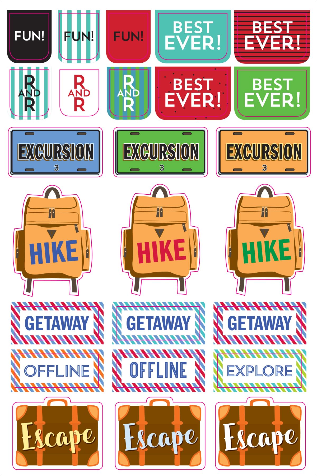 Essentials Travel Planner Stickers (set of 200+ stickers)