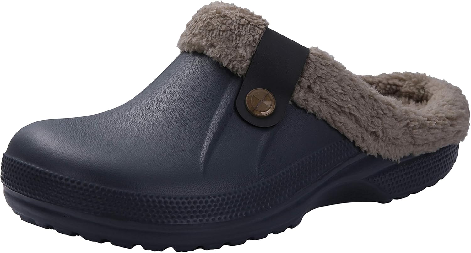 Classic Fur Lined Clog Waterproof Winter House Slippers for Women