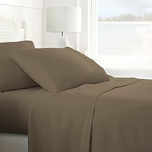 ienjoy Home IEH-4PC-QUEEN-TAUPE 4 Piece Home Collection Premium Ultra Soft Bed Sheet Set, Queen, Taupe