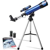 NASA Lunar Telescope for Kids Ages 8-12 with Tripod and Finder Scope | 90x Magnification, Two Eyepieces, Tabletop Tripod, Beginner Astronomy, Space Toys, NASA Birthday Gift