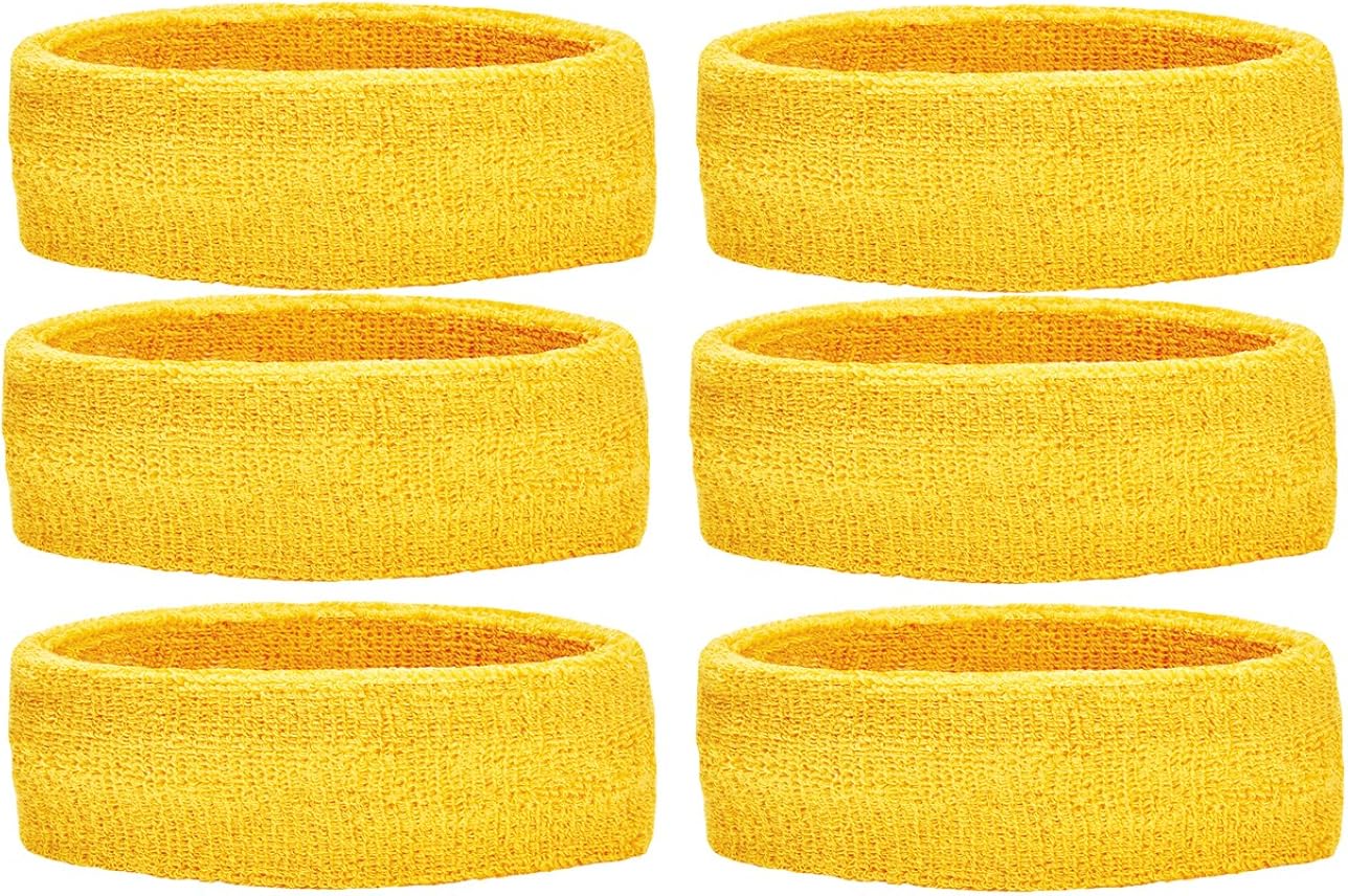 Unique Sports Headbands Team (6 Pack), Gold, One Size: Clothing