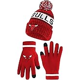 Ultra Game Men's NBA Official Super Soft Winter Beanie Hat with Extra Warm Touch Screen Gloves