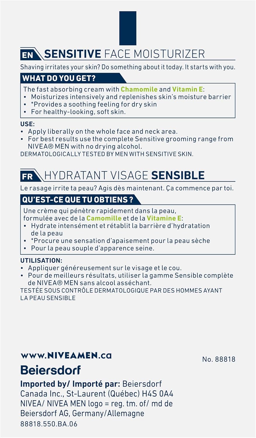 nivea men sensitive moisturizer