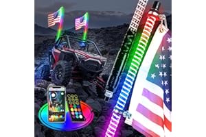 Uemicip 2PCS 4FT COB UTV Whip Lights,2024 New Upgrade Superbright LED Whip Lights,RGB Chasing Lights Whip Lights for Side by Side, Lighted Whip fit for UTV ATV RZR SXS Can-Am Polaris