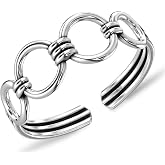 LeCalla 925 Sterling Silver Toe Ring for Women | Antique Simple Open Adjustable Toe-Ring | Minimalist Toe Rings for Gifting