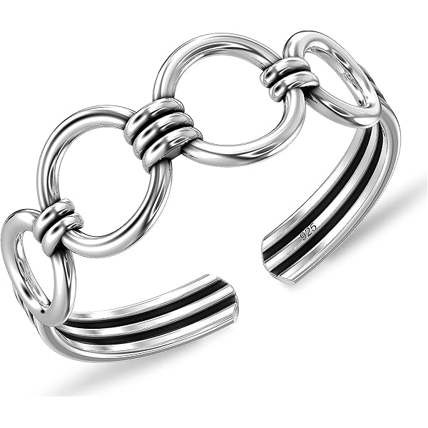 Bague D'orteil By-pass En Argent Avec Serti Clos CZ Argent