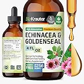BIO KRAUTER® Echinacea Goldenseal for Immune & Respiratory Support - Pure Vegan Echinacea Drops with Goldenseal - Natural Respiratory Supplements 4 Fl.Oz 56-Day Supply - Alcohol & Sugar Free