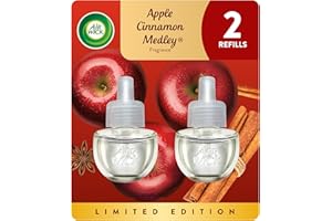 Airwick plug in Scented Oil Refills, Apple Cinnamon Medley, Contains Natural Essential Oils (2x0.67oz)