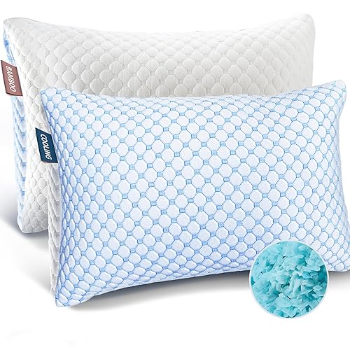 Nestl Cooling Pillow, Shredded Memory Foam Pillows King Size Set
