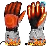 Darivefish Heated Gloves, 5V 4000mAh Rechargeable Heated Gloves for Men, 3 Heating Levels, Touchscreen, Non-Slip for Skiing, Hunting, Outdoor Work
