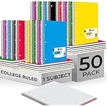 Amazon.com : Rosmonde 50 Pack, 1 Subject Spiral Notebook