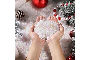 Glimin Winter Fake Snow Decoration Artificial Flake Fake Snow for Christmas Village Xmas Twinkles Snow Powder Filler Sparkling Snow for Winter Christmas Craft(Colorful, 34 Ounce)