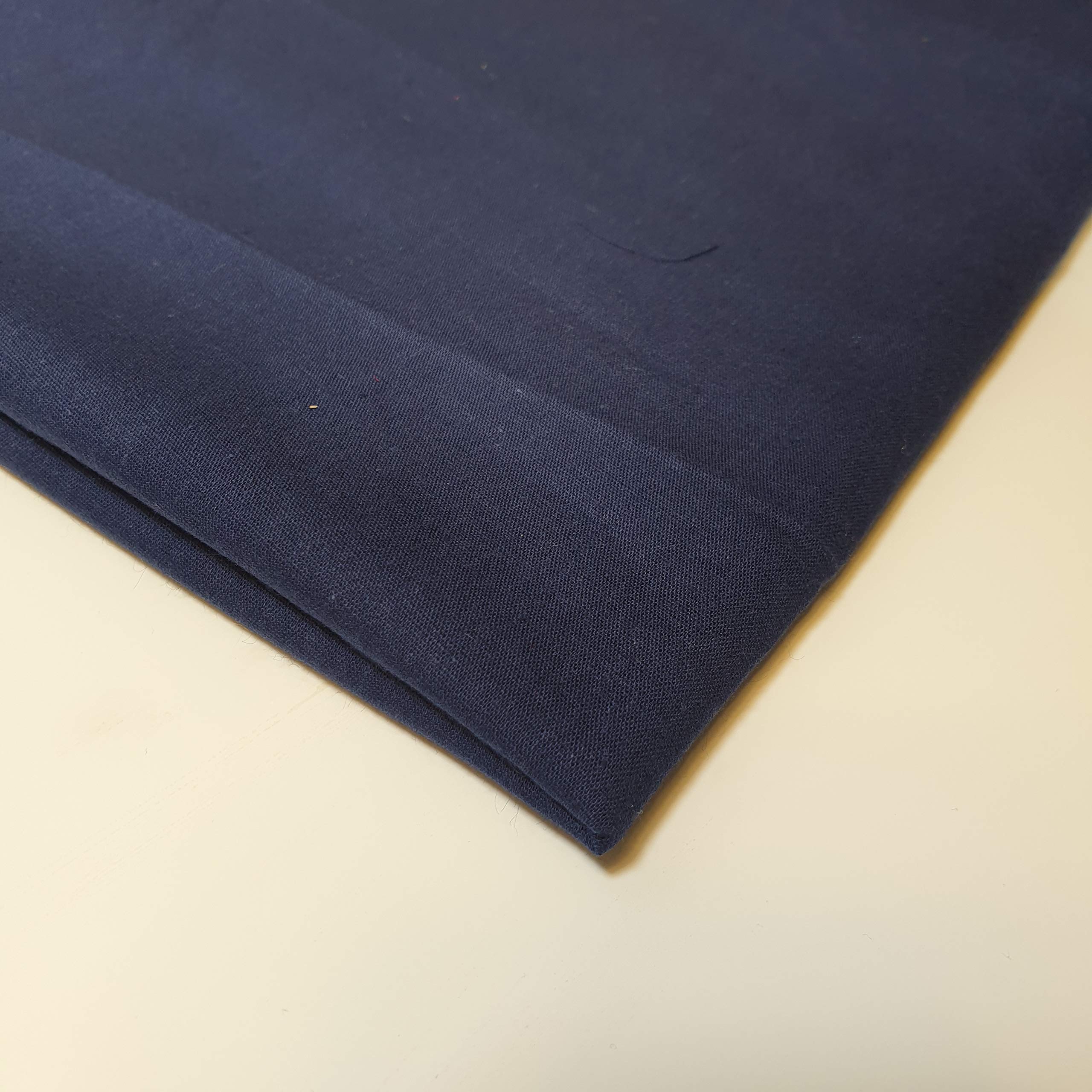 100% Cotton Fabric 112cm Wide Plain Cambric Poplin (Navy Blue, 5 Meter)