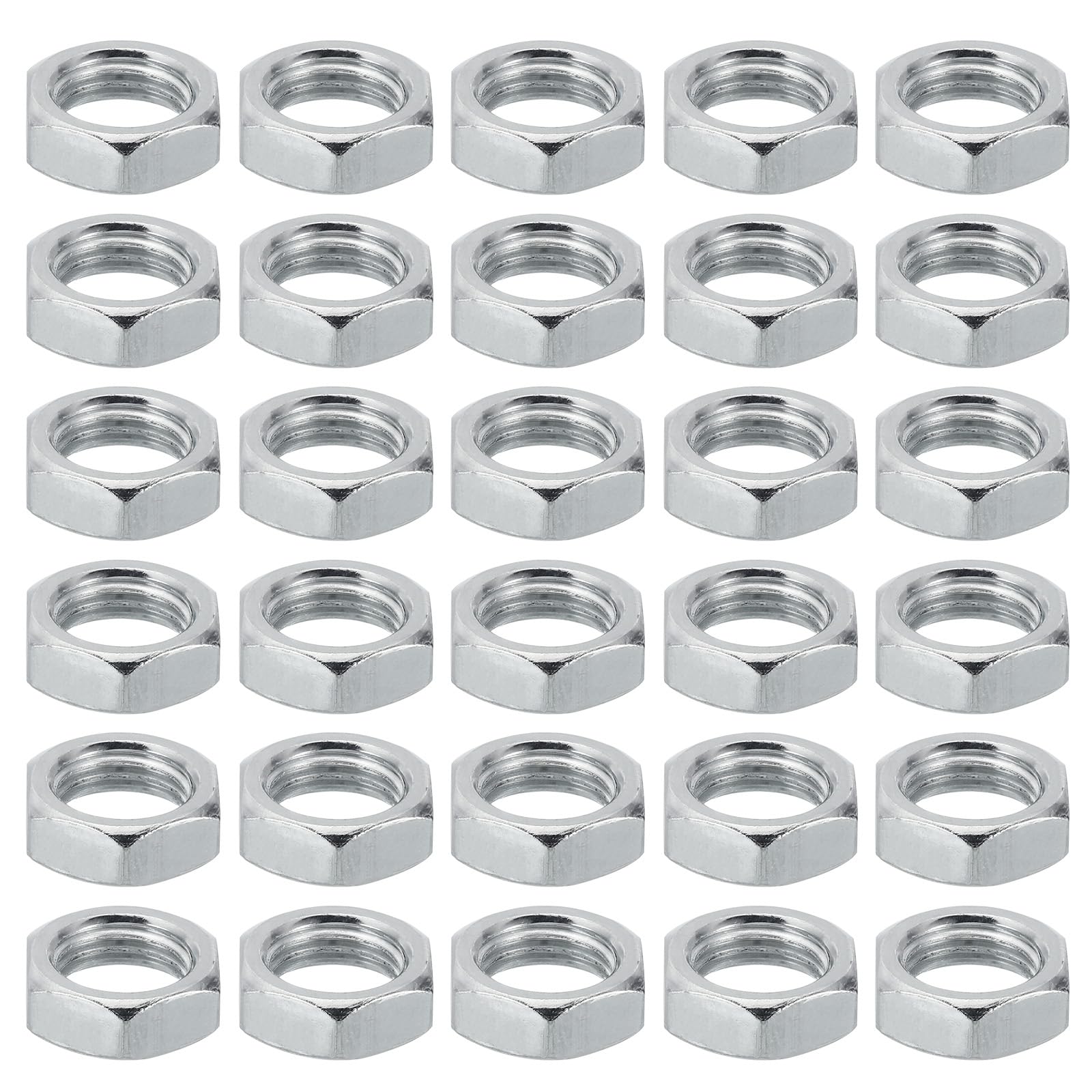 PATIKIL M14x1.5 Steel Hex Nuts, 50 Pack Metric Thread Zinc Plated Finished Hardware Nuts Screw Bolt Fasteners for Lamps Machinery Repair 7mm Height