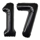 Jonhamwelbor 17 Number Balloons Black Big Giant
