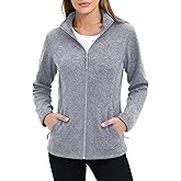 MAGCOMSEN Fleece Jacket Women Zip UP Lightweight Soft Polar Warm Winter Jackets for Women with Pockets Outdoor Hiking