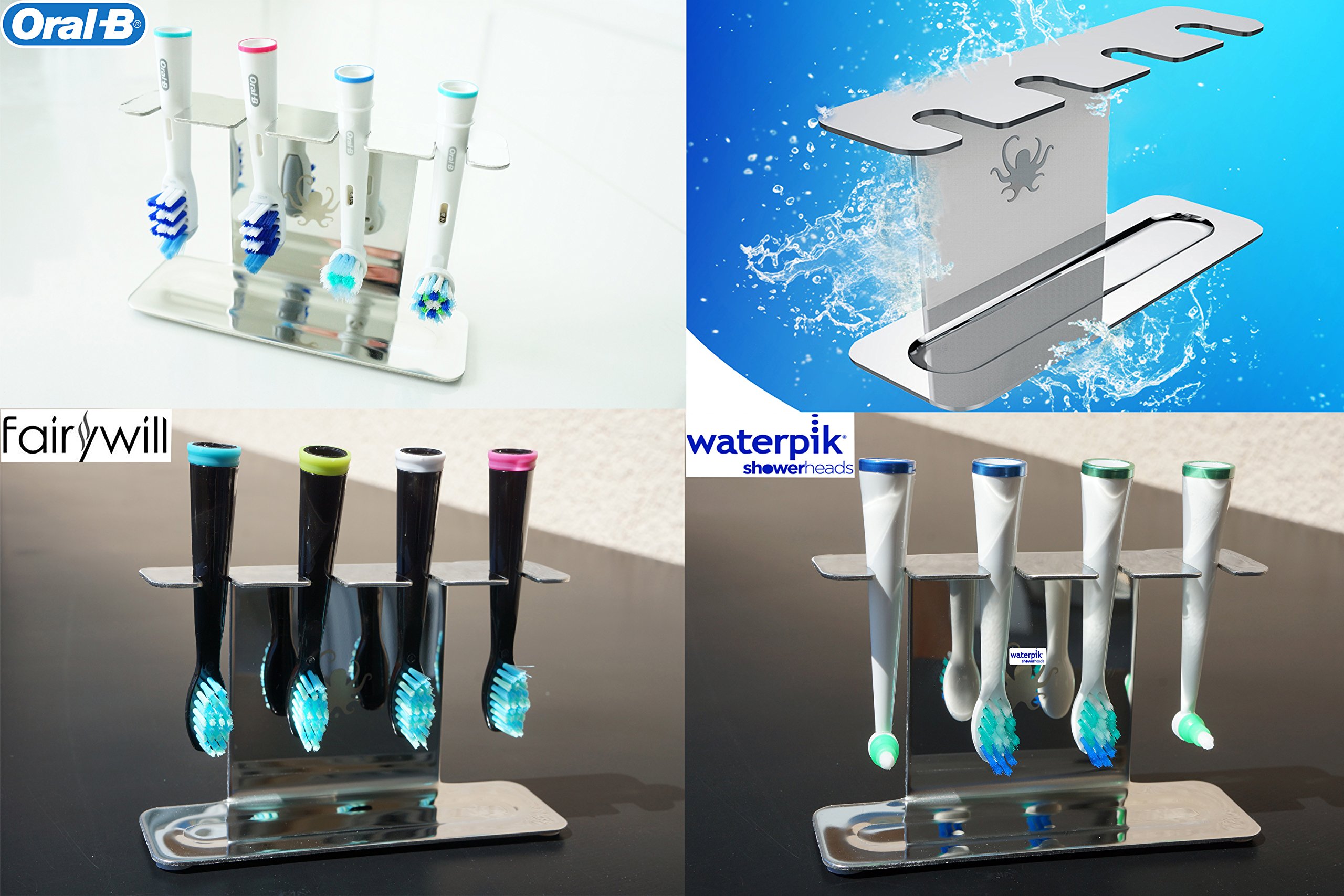 OCTOPODIS Stainless Steel Electric Toothbrush Head Holder (Head Stand