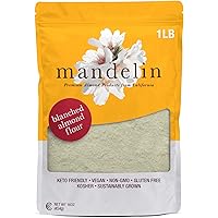 Mandelin Grower Direct Pure Blanched Almond Flour (1 lb), Extra Fine, Non-GMO, Gluten Free, Vegan, Keto Plant Based Diet Frie