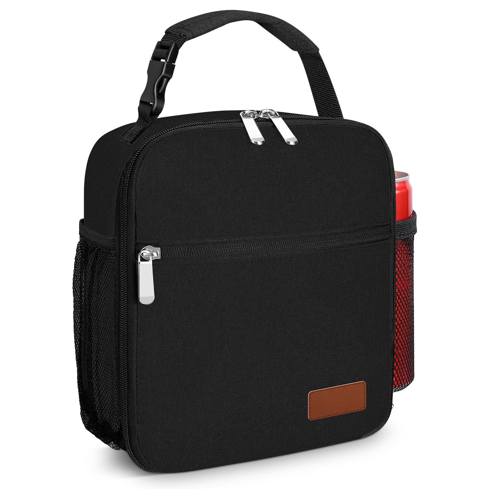 Photo 1 of Neverwhy Small Lunch Box Insulated Lunch Bag for Men Women Kids, Reusable Lunch Bags Portable Small Lunch boxes Cooler Bag for School/Work/Picnic, Black 12-Can(6.5L)