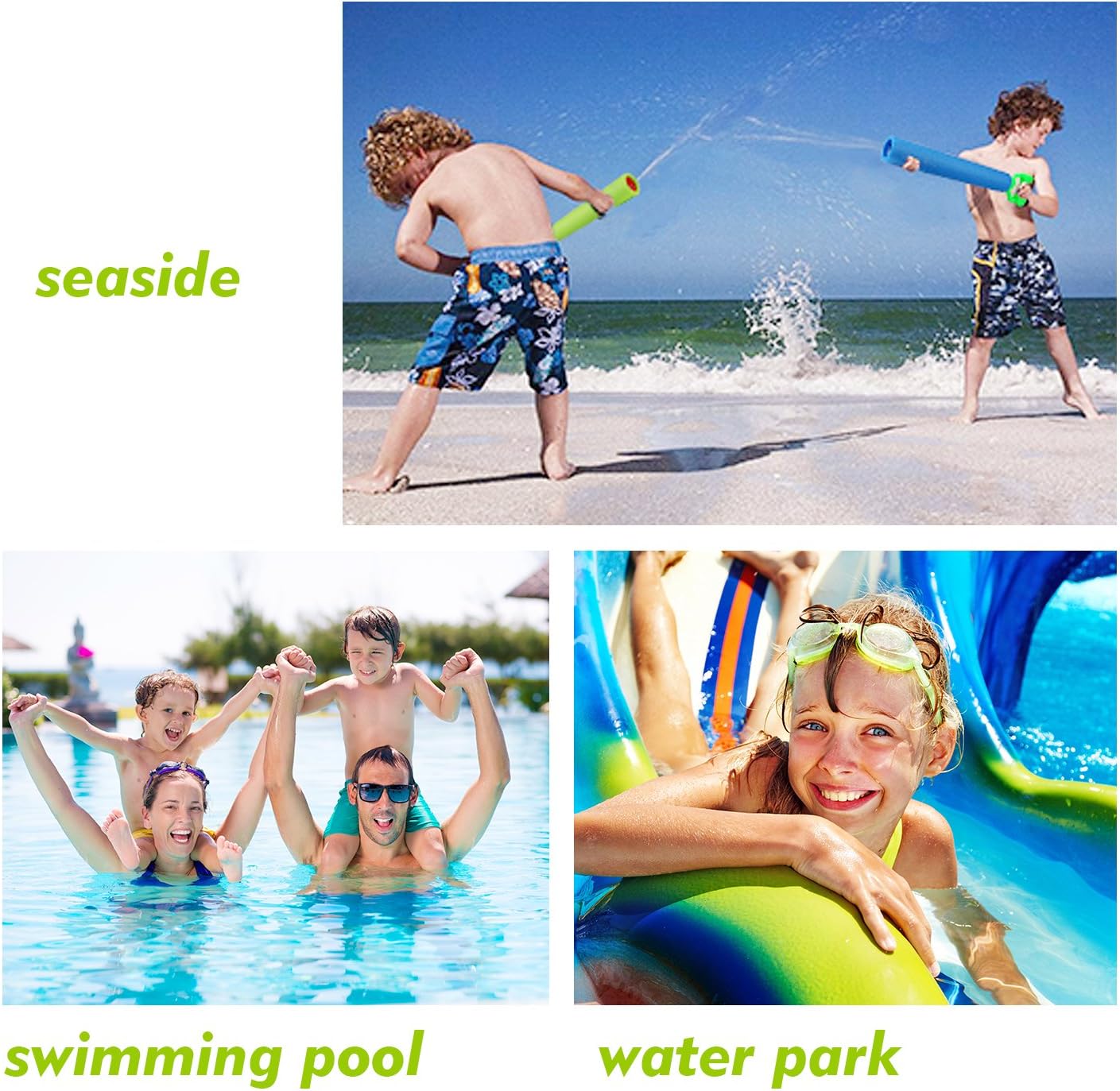 Betheaces Water Guns Toys for Kids, 3Pack Foam Water Blaster Shooter Summer Fun Outdoor Swimming Pool Games Toys for Boys Girls Adults: Toys & Games
