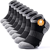 kaciixaa 4 Pairs Merino Wool Ankle Running Hiking Socks Compression Support Breathable Thick Cushion No Show Socks for Men