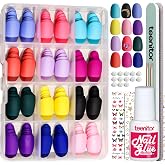 Teenitor Press On Nails Oval, 12 Sizes Matte Press On Nails Oval Shape, 12 Colors Short Fake Nails Kit With Nail Glue