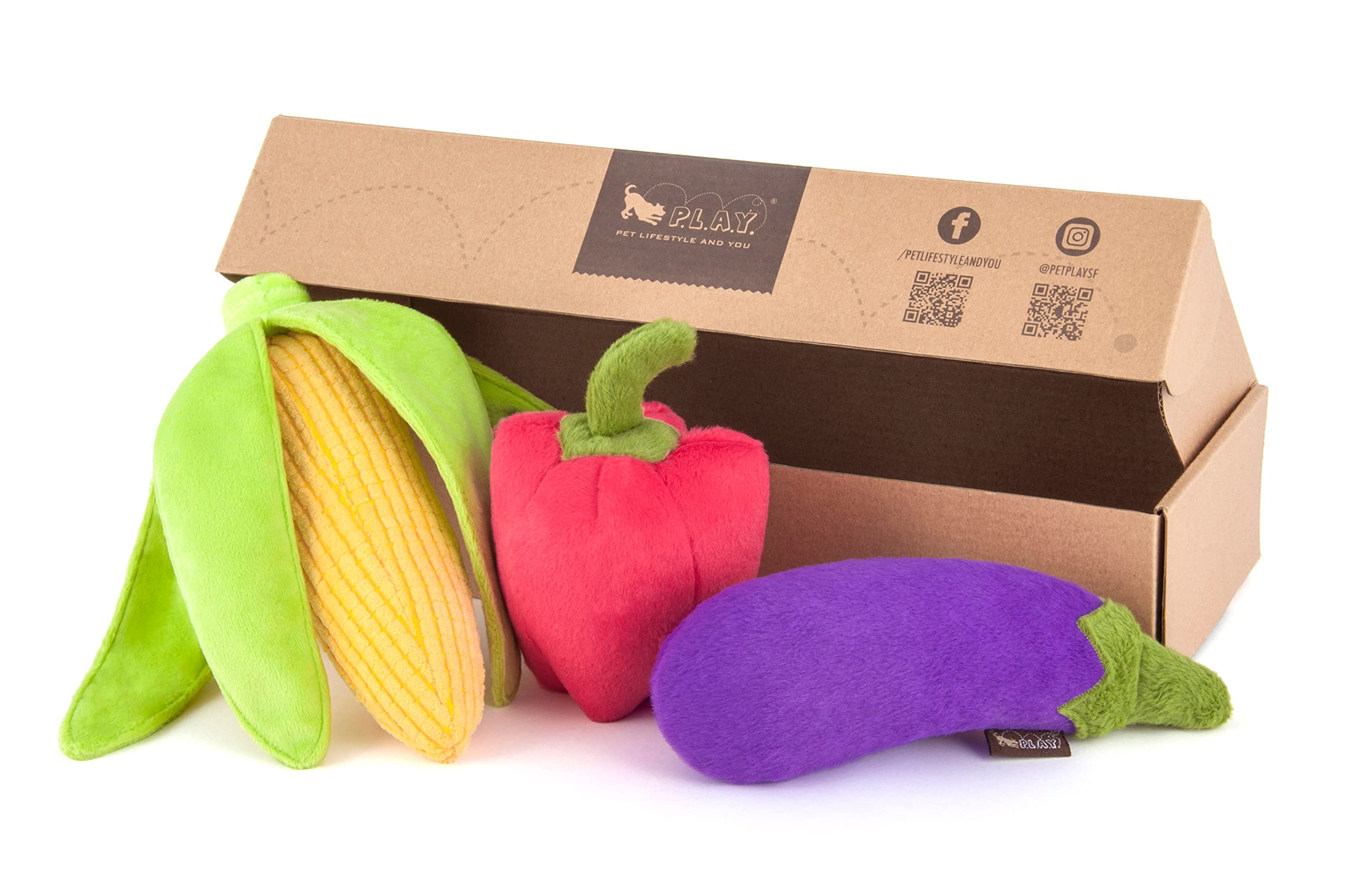 P.L.A.Y Dog Toy_Summer Veggies (B2C 3pcs w/o box)_S
