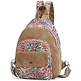 Black Butterfly Premium Backpack for Women, Crossbody Sling Backpack Sling Bag, Travel Hiking Chest Bag Daypack (Khaki)