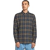 Volcom Mens Caden Plaid Long Sleeve Flannel Shirt – Button-Front, Soft Brushed Cotton