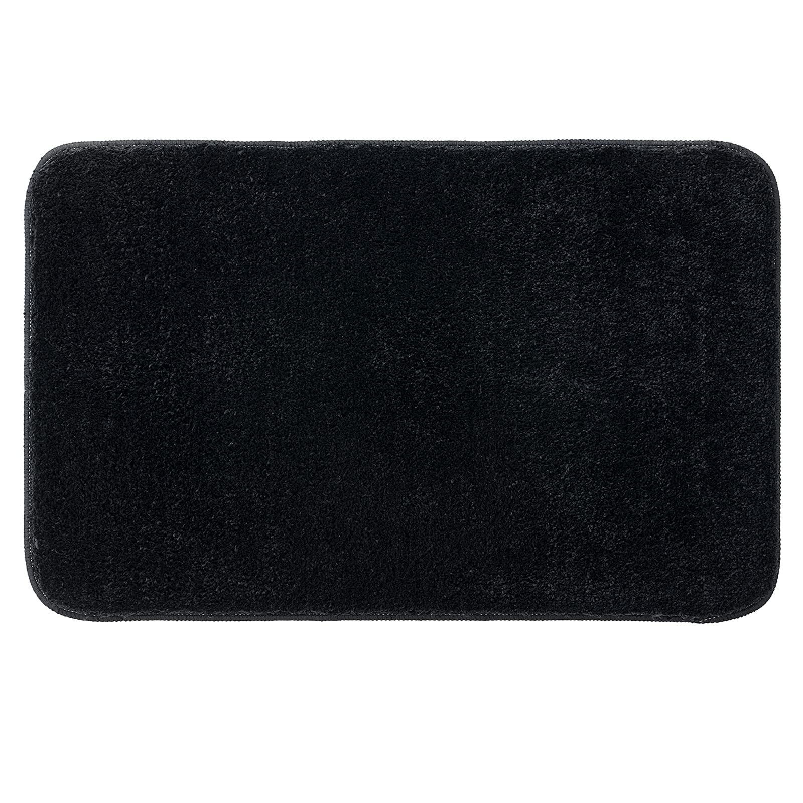 MIULEE Bathroom Rug Entrance Mat Shower Mat Non-Slip Tabis Absorbent Soft Microfibre Toilet Bath Tub Outlet Kitchen Living Room Bedroom Black 40 x 60 cm
