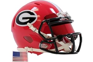 Georgia Bulldogs Football Helmet + US Flag Helmet Decal - Green Gridiron