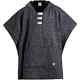 virblatt Wool Poncho Men | Wool & Fleece | Hooded Winter Mens Poncho Warm Mens Pancho Blanket Outdoor Cape