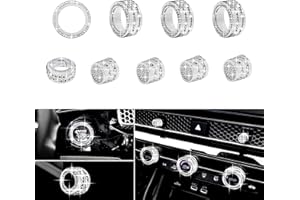 SENSHINE for Honda Civic Accessories 2026 2025 2022-2024 for CRV 2026 2025 2024 2023 for Acura Integra 2025 2024 2023 AC Air Conditioner Knob, Air Vent, Radio, Push Start Button Knob Cover Ring 9Pcs (Bling)
