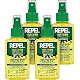 Repel Plant-Based Lemon Eucalyptus Mosquito &amp; Insect Repellent 4 Oz, 4 Pack | Bug Spray Repels Mosquitoes, DEET-Free* Pump Spray, Protects Your Family Up To 6 Hours, Not Sticky or Greasy