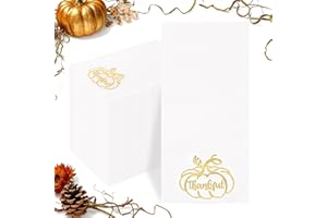 Joyido 200 PCS Thanksgiving Pumpkin Napkins - 3-Ply Heavy Duty Fall Pumpkin Paper Napkins - Thanksgiving Disposable Hand Towels Napkins for Friendsgiving Table Decor Party Supplies