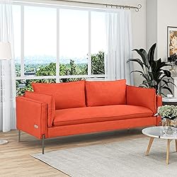 Merax 76" Upholstered Sofa with Square Arms-3 Seats